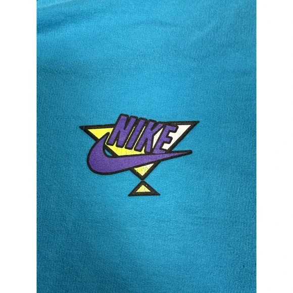 Vintage Nike Sweatshirt‎ Men's Large Retro Logo Pullover Aqua Blue 90s Y2K - Picture 5 of 11